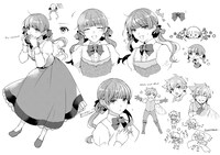 「シュガーアップル・フェアリーテイル」新章コミカライズ版のキャラクターラフ画。