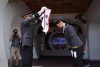 就任式の様子。