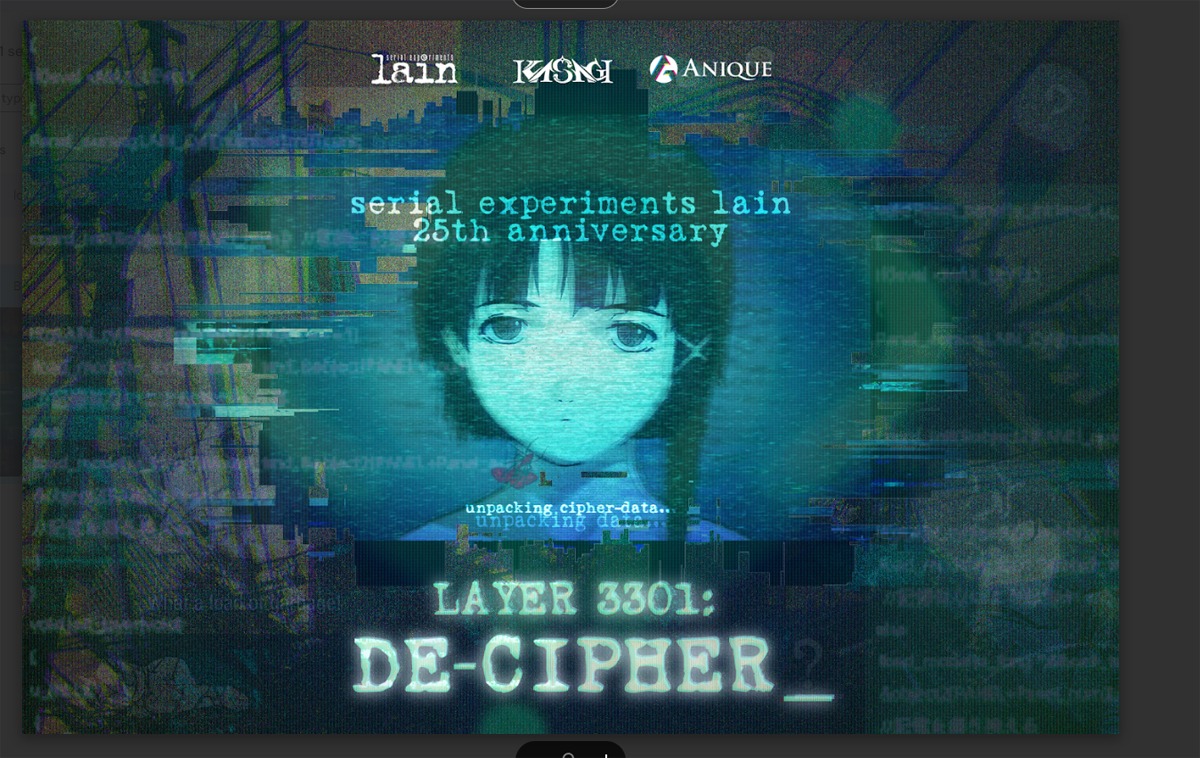 代替現実ゲーム「Layer 3301： De-Cipher」イメージ。