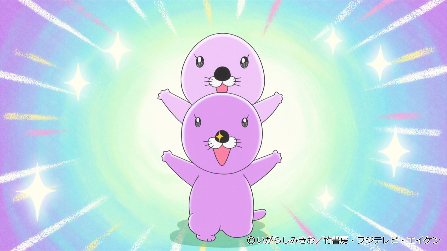 TVアニメ「ぼのぼの」に登場するメイ（下）とキラ（上）。
