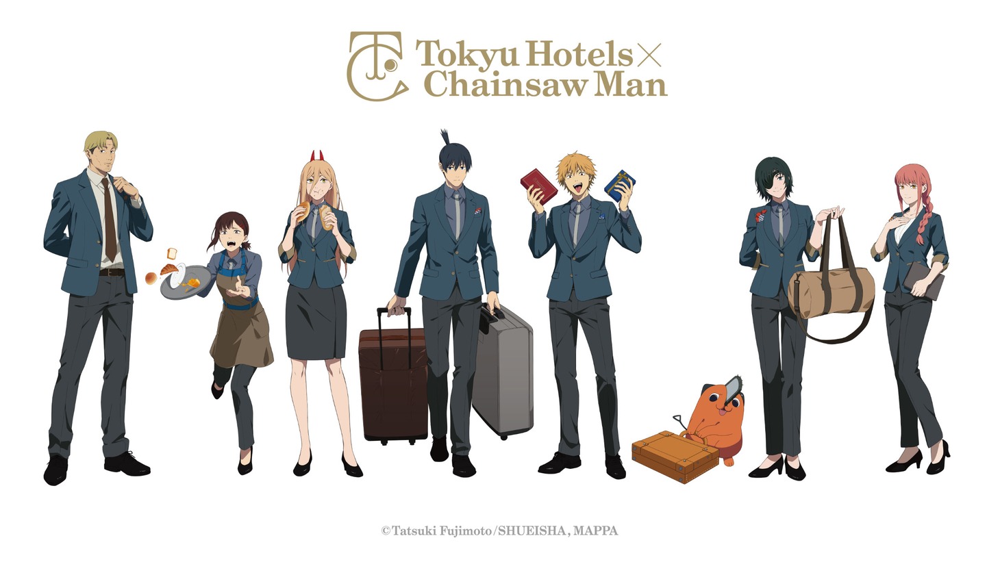 ホテルマンに扮した描き下ろしイラスト。