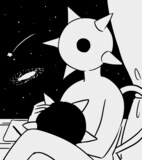 市川春子のプロフィールイラスト。