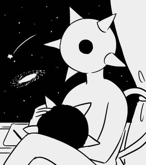 市川春子のプロフィールイラスト。