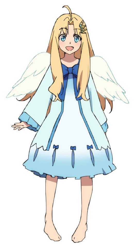 フィーロ（CV：日高里菜）。次期女王候補と認められたフィロリアル・クイーン。少女の姿をしているが、本来は鳥型の魔物。風の魔法を得意とし、どちらの形態でも戦うことができる。明るく元気な女の子で、歌うことと荷車を引くことが大好き。