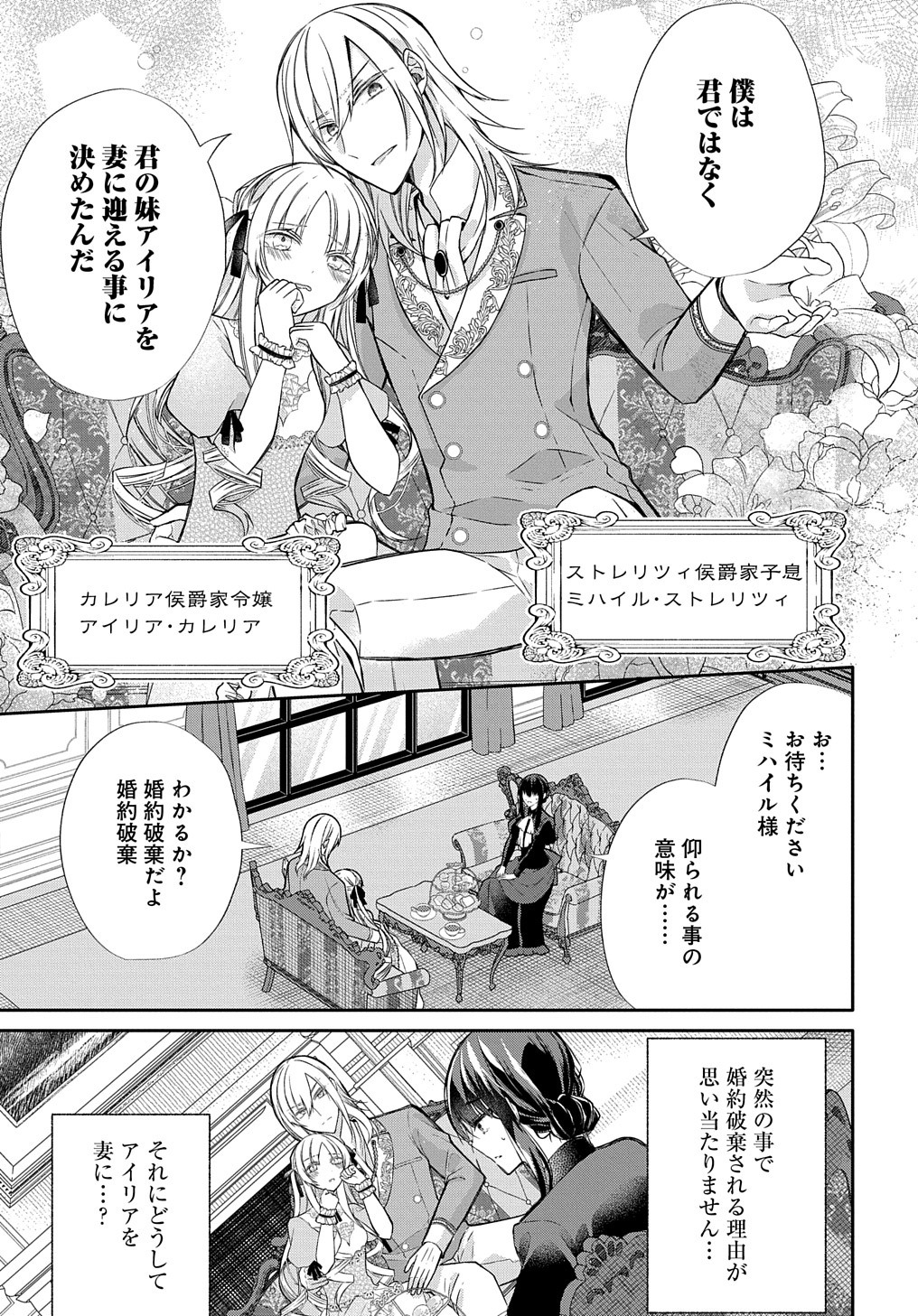 「婚約破棄された『空気』な私、成り上がりの旦那様に嫁ぎました。 THE COMIC」第1話より。