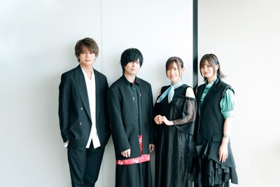 TVアニメ「るろうに剣心 －明治剣客浪漫譚－」先行上映イベントに登壇したキャストたち。左から八代拓、斉藤壮馬、高橋李依、小市眞琴。