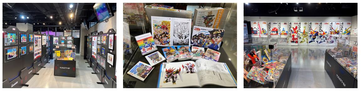 有料展示エリア「スペシャルエキシビジョン」過去の展示の様子。 (c)サンライズ (c)サンライズ・R (c)伊東岳彦/ 集英社・サンライズ (c)創通・サンライズ