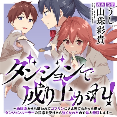 「ダンジョンで成り上がれ！～幼馴染からも嫌われてゴブリンにさえ勝てなかった俺が、ダンジョンルーラーの指導を受けたら強くなれたので妹と無双します～」バナー