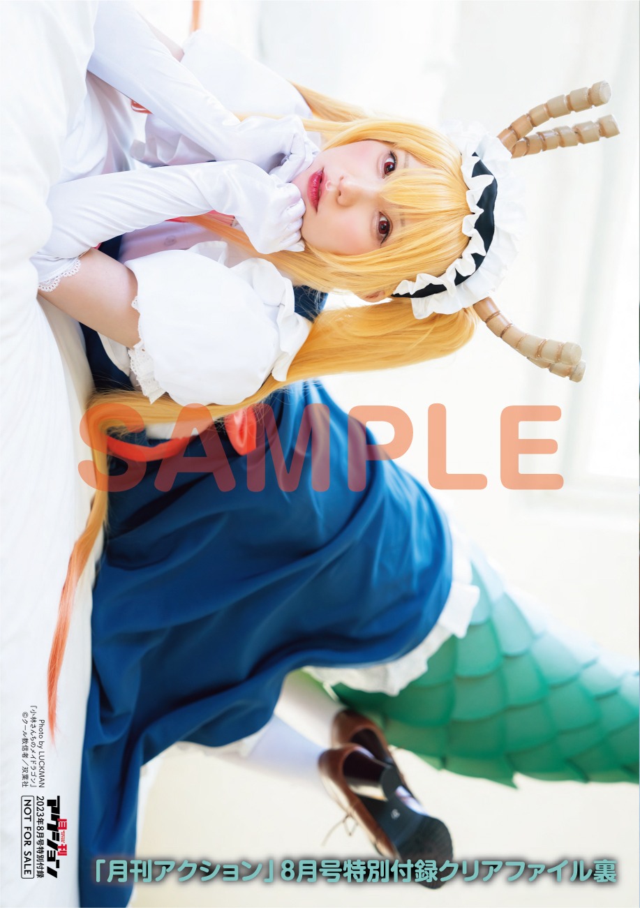 月刊アクション8月号付録のクリアファイル（裏）。