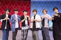 本日6月25日に開催された「B-PROJECT STAGE EVENT2023」の様子。左から千葉翔也、上村祐翔、岸尾だいすけ、森久保祥太郎、大河元気、増田俊樹。