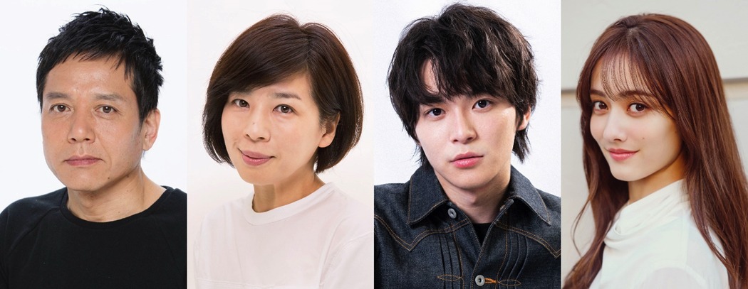 左から勝村政信、中島ひろ子、金子隼也、谷まりあ。