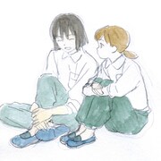 サンとマユのラフスケッチ。(c)今日マチ子（秋田書店）／NHK・NEP