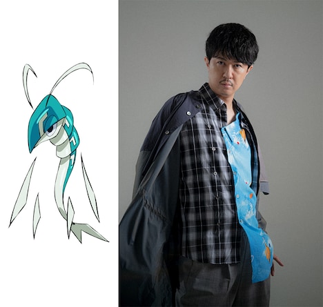 えびお（CV：杉田智和）
シャイのヒーロー活動をサポートしてくれる相棒。「えびお」はシャイが呼ぶあだ名で、本当の名前はエヌ＝ヴィリオ。同じ姿の個体がたくさんいる。