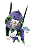 高橋よしひろ描き下ろしのコラボイラスト「エヴァンゲリオン初号銀」。