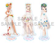 「『Fate/kaleidliner プリズマ☆イリヤ アニメ10周年イベント～starlog～』アクリルスタンドフィギュア」。左からクロエ、イリヤ、美遊。
