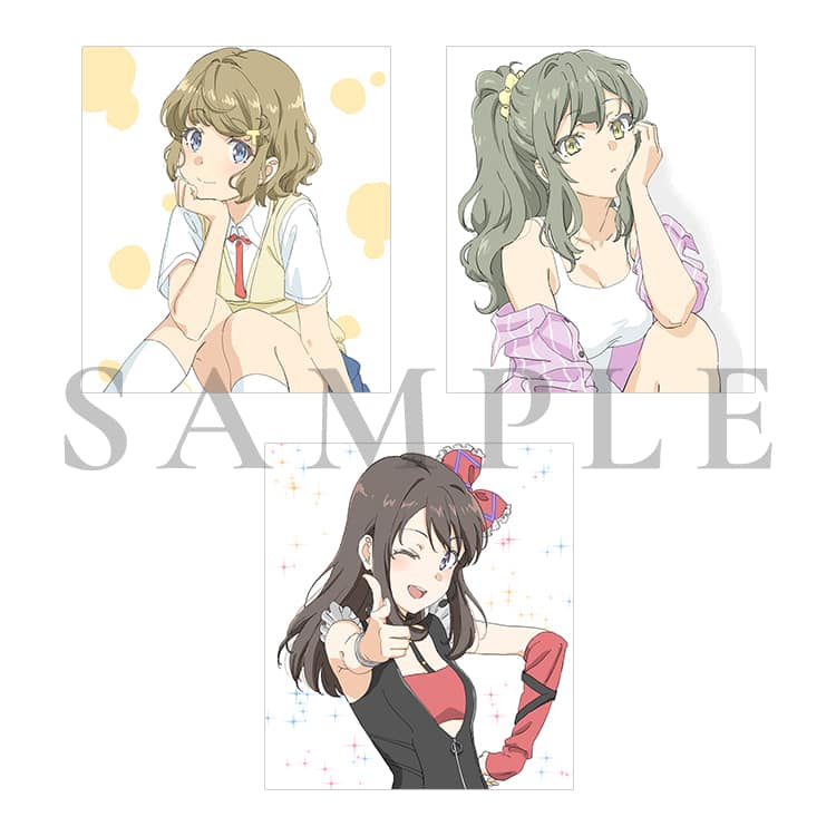 青ブタ」3週目入プレは朋絵・理央・卯月のミニ色紙、キャラデザ・田村 