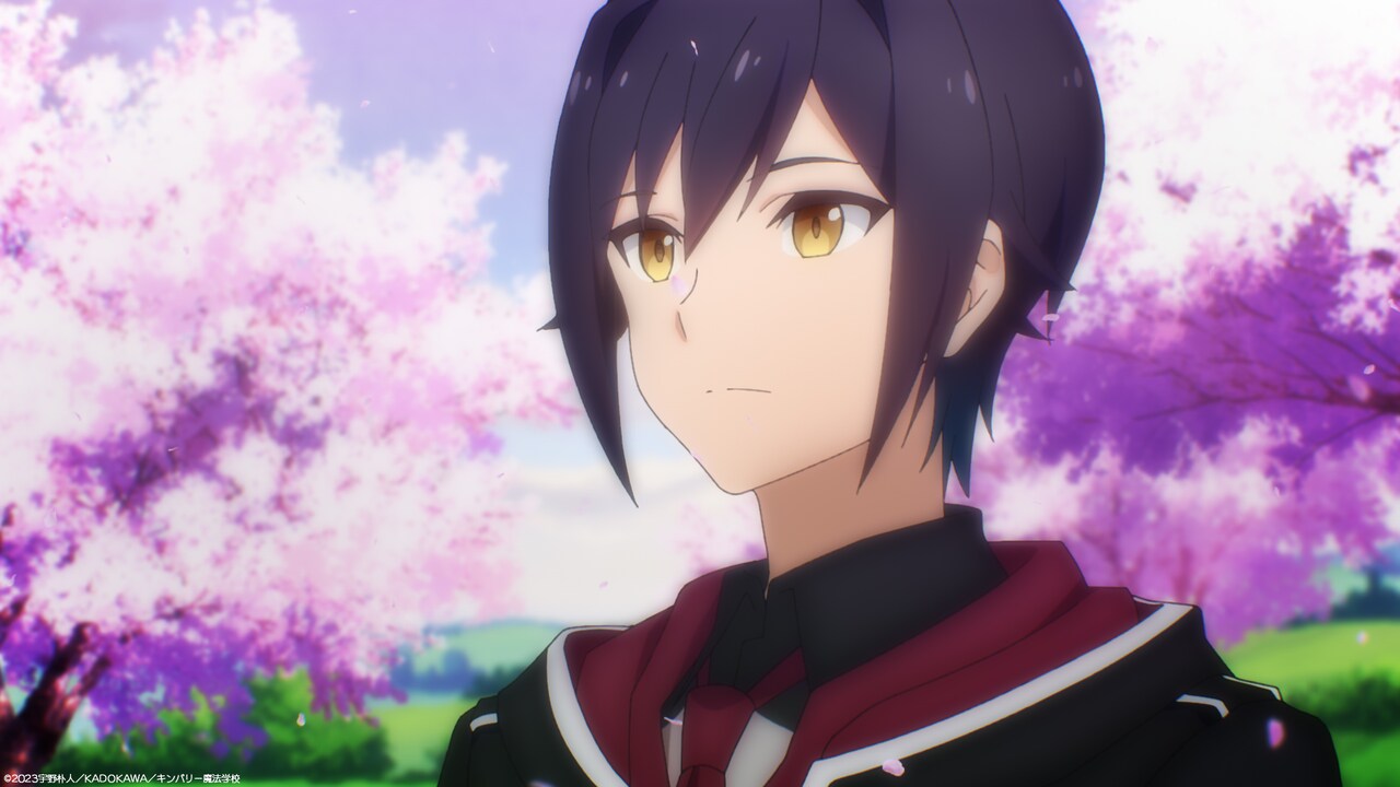 「七つの魔剣が支配する」ナナオが凛々しい表情で刀を構える第1話場面カット