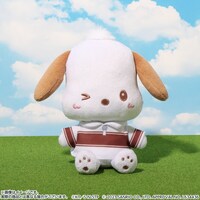 聖ルドルフ学院中学校のユニフォームを着たポチャッコのぬいぐるみマスコット。