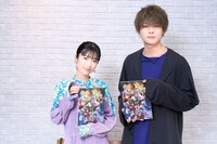 左から輪堂鴉夜役の黒沢ともよ、真打津軽役の八代拓。