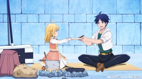 TVアニメ「レベル1だけどユニークスキルで最強です」第1話の場面カット。