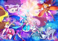 「映画プリキュアオールスターズF」より。中学生以下には、キュアスカイたちが手にしているものと同じミラクルライトが配布される。