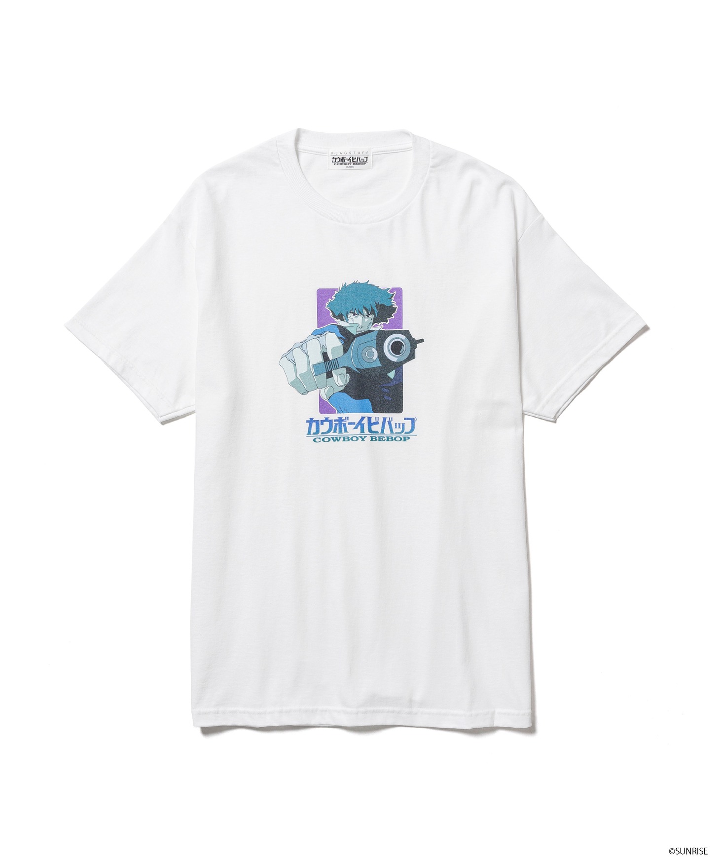 「カウボーイビバップ」×F-LAGSTUF-FのTシャツ。