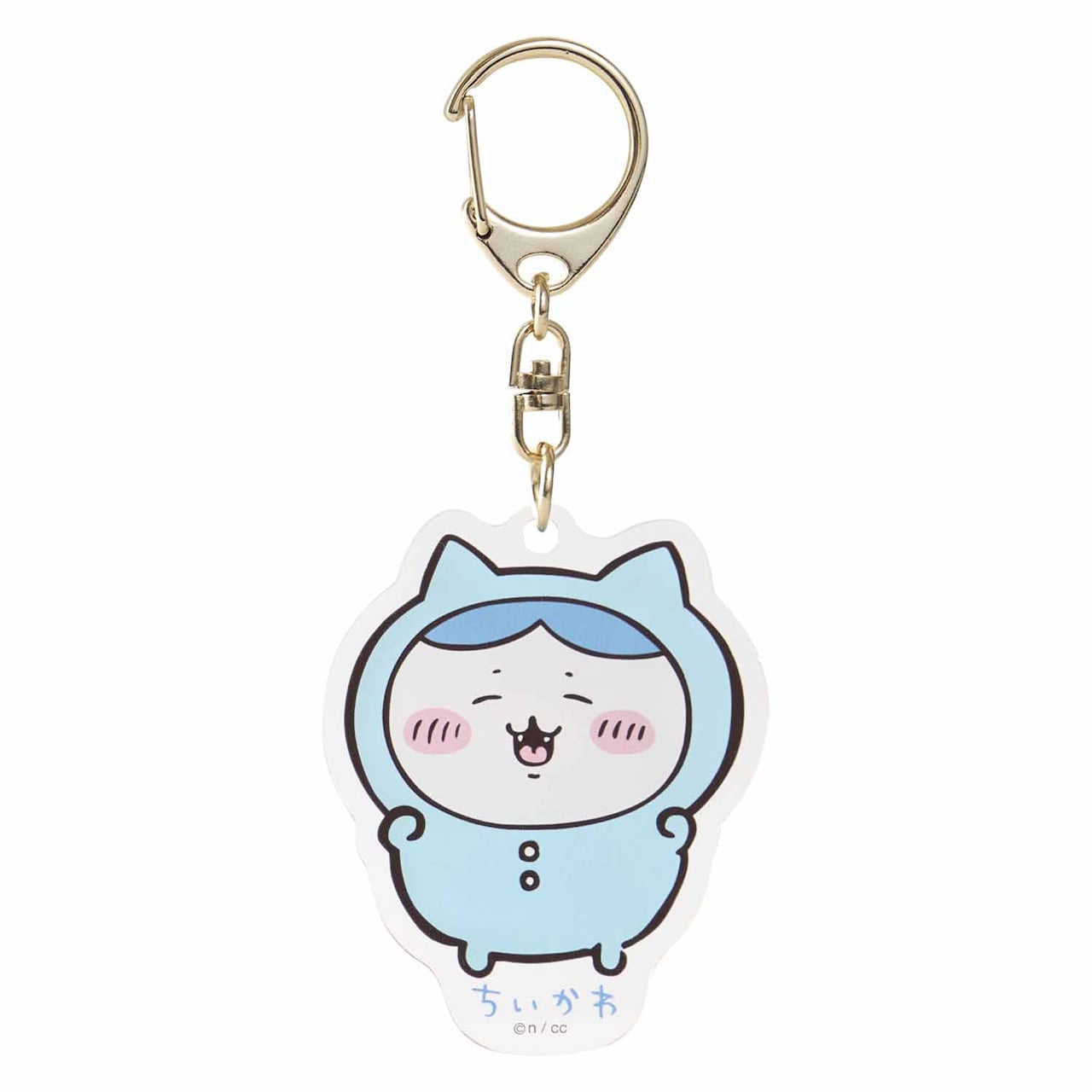 ちいかわ　ハチワレ　パジャマ柄アクリルキーホルダー アクリルキーホルダー（パジャマ ハチワレ）」 - ちいかわたちが金