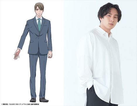 黒沢優一のキャラクタービジュアル（左）と、鈴木崚汰（右）。