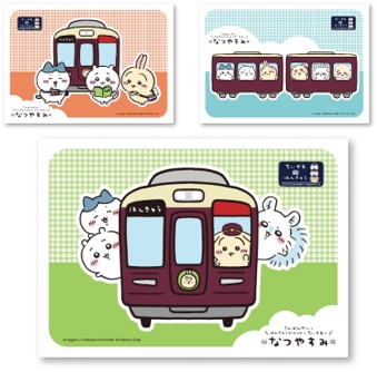 「ちいかわ×阪急電車」ノベルティのランチョンマット。