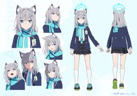シロコ（小倉唯）のキャラクター設定画。