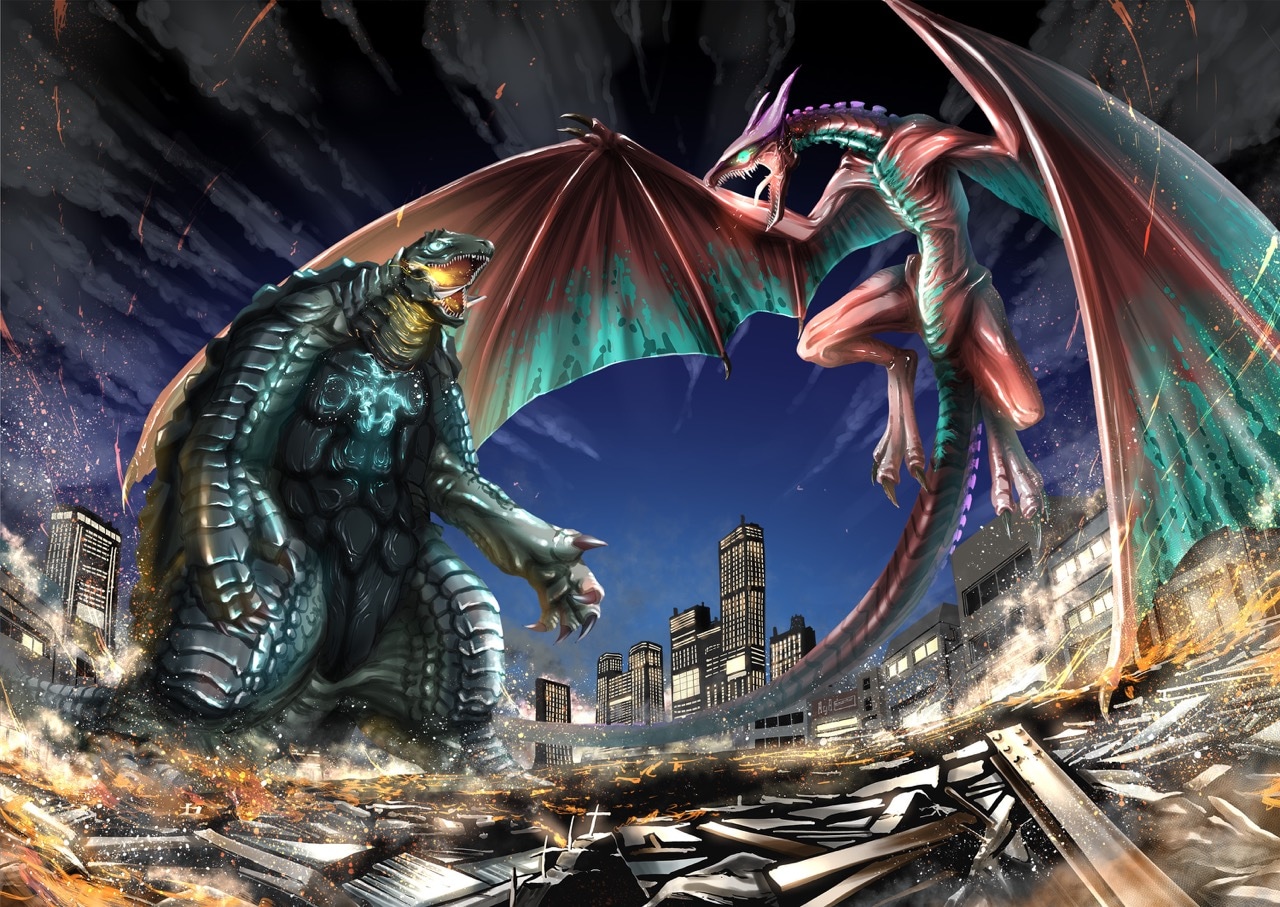 カンブリア爆発太郎によるイラスト。(c)2023 KADOKAWA/ GAMERA Rebirth Production committee