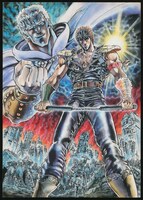 「第五章 彩愛」に展示される週刊少年ジャンプ’85年41号連載100回記念付録映画化記念「衝撃 ! オリジナルポスター」の原画。