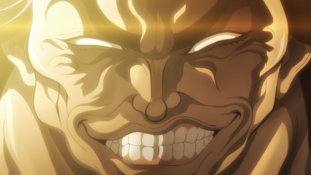 アニメ「『範馬刃牙』第2期」の「地上最強の親子喧嘩編」ノンクレジットオープニング映像より。 (c)板垣恵介(秋田書店)／範馬刃牙製作委員会