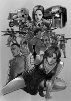 山崎京が映画「リボルバー・リリー」のために描き下ろしたイラスト。