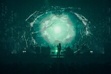 「米津玄師 2023 TOUR / 空想」より、「地球儀」の歌唱場面。