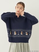 「夏目友人帳 ニャンコ先生ニットプルオーバー」着用イメージ。