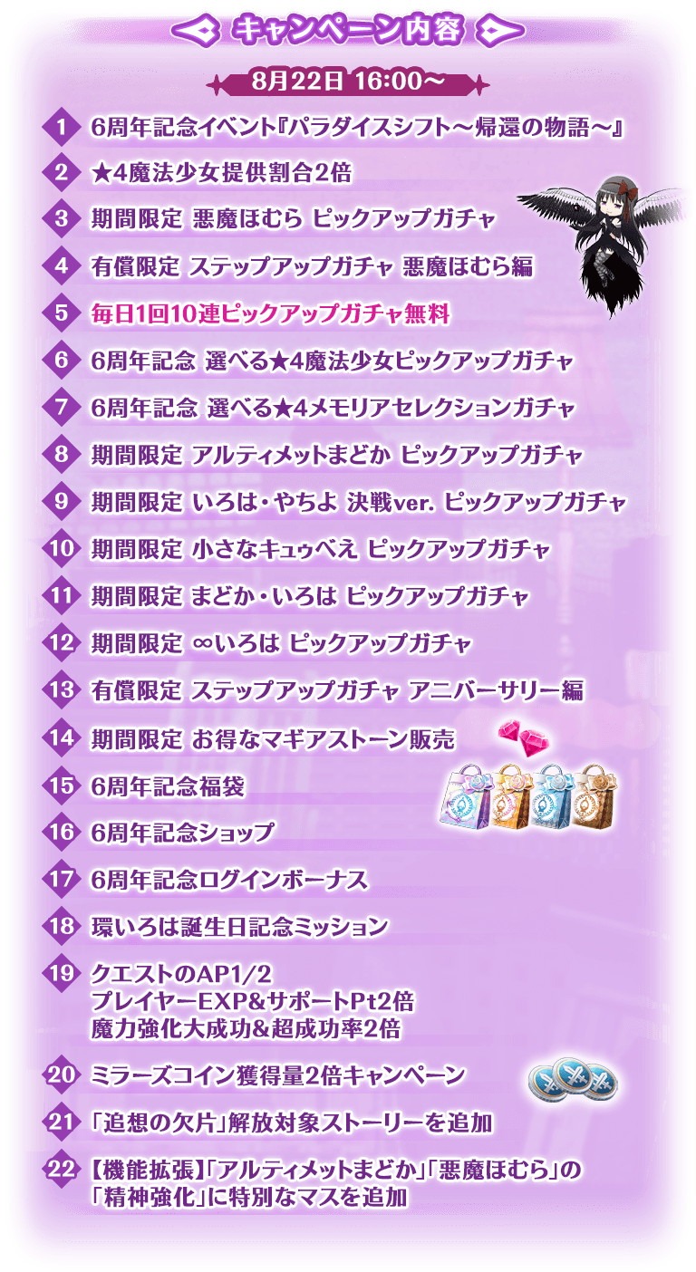「マギアレコード」6周年記念キャンペーン内容