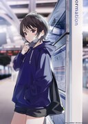 アニメ「僕らの雨いろプロトコル」のキャラクター原案・ぶーたが描き下ろした、ヒロイン・三枝悠宇のイラスト。