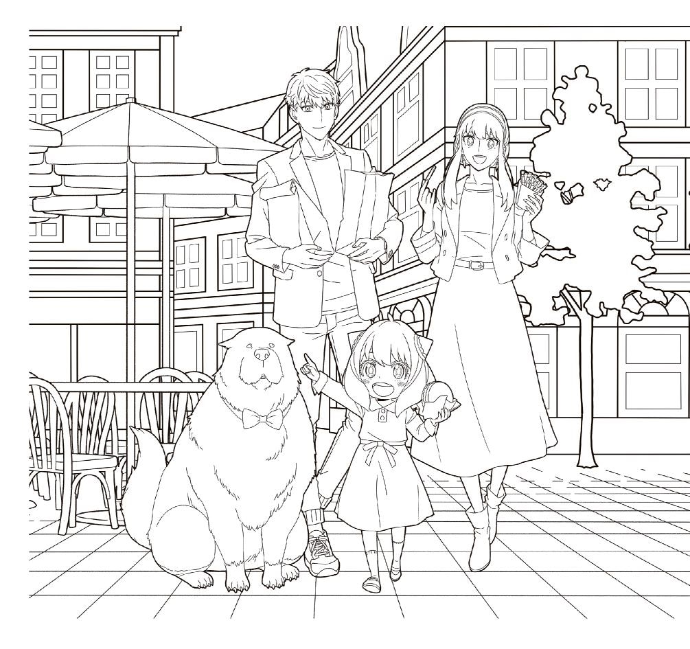 全種共通のぬりえ。 (c)遠藤達哉/集英社・SPY×FAMILY 製作委員会