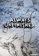 「寺田克也 個展『ALWAYS UNFINISHED -なーんにもおわらない展-』」のDM(表)。