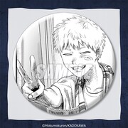 D賞の「76mm缶バッジ」（全10種）。