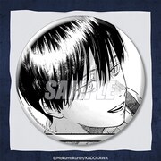 D賞の「76mm缶バッジ」（全10種）。