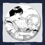 D賞の「76mm缶バッジ」（全10種）。