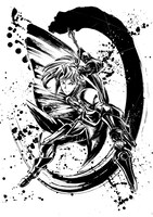 北村元康の墨絵イラスト。