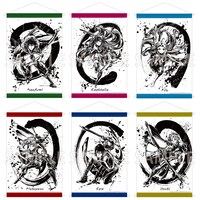 墨絵イラストを用いたタペストリー。