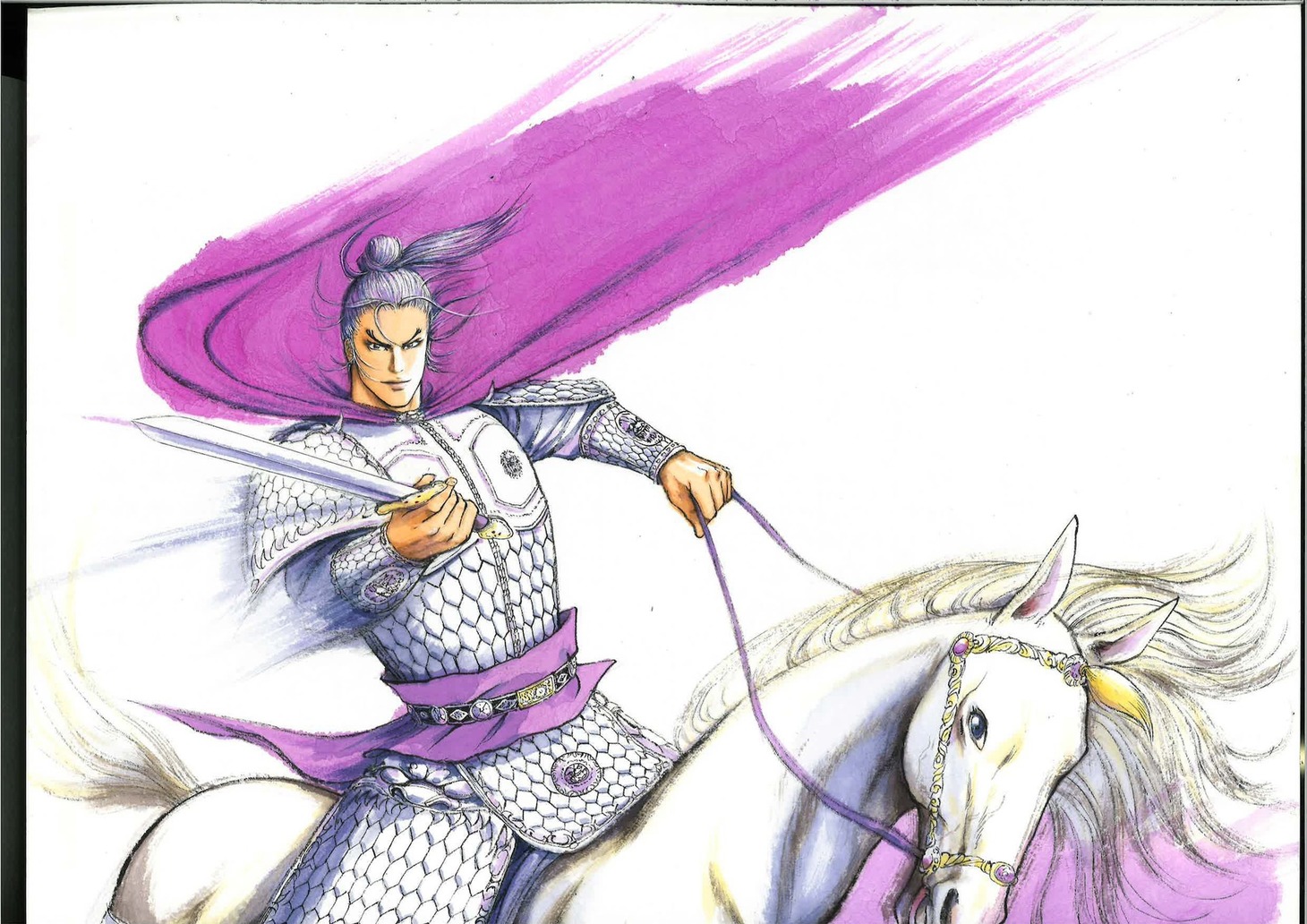 展示される複製原画「史上最凶殺戮将軍 白起」。