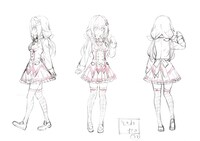 常磐華乃の三面図。