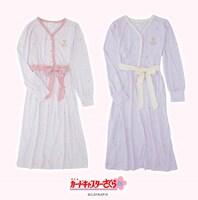 「さくら総柄 刺繍入りルームワンピース」