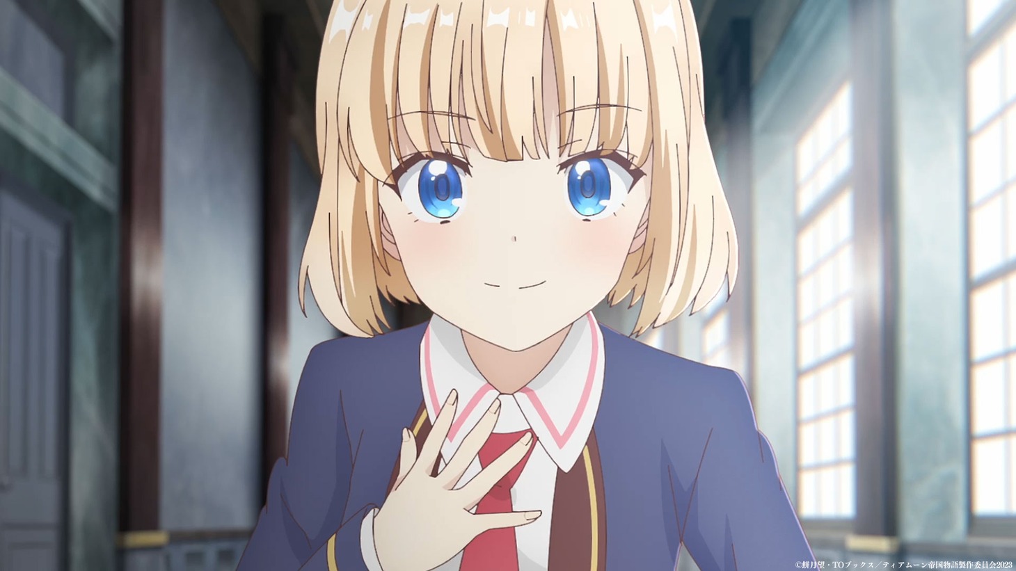 アニメ「ティアムーン帝国物語～断頭台から始まる、姫の転生逆転ストーリー～」第2弾PVより。(c)餅月望・TOブックス／ティアムーン帝国物語製作委員会2023