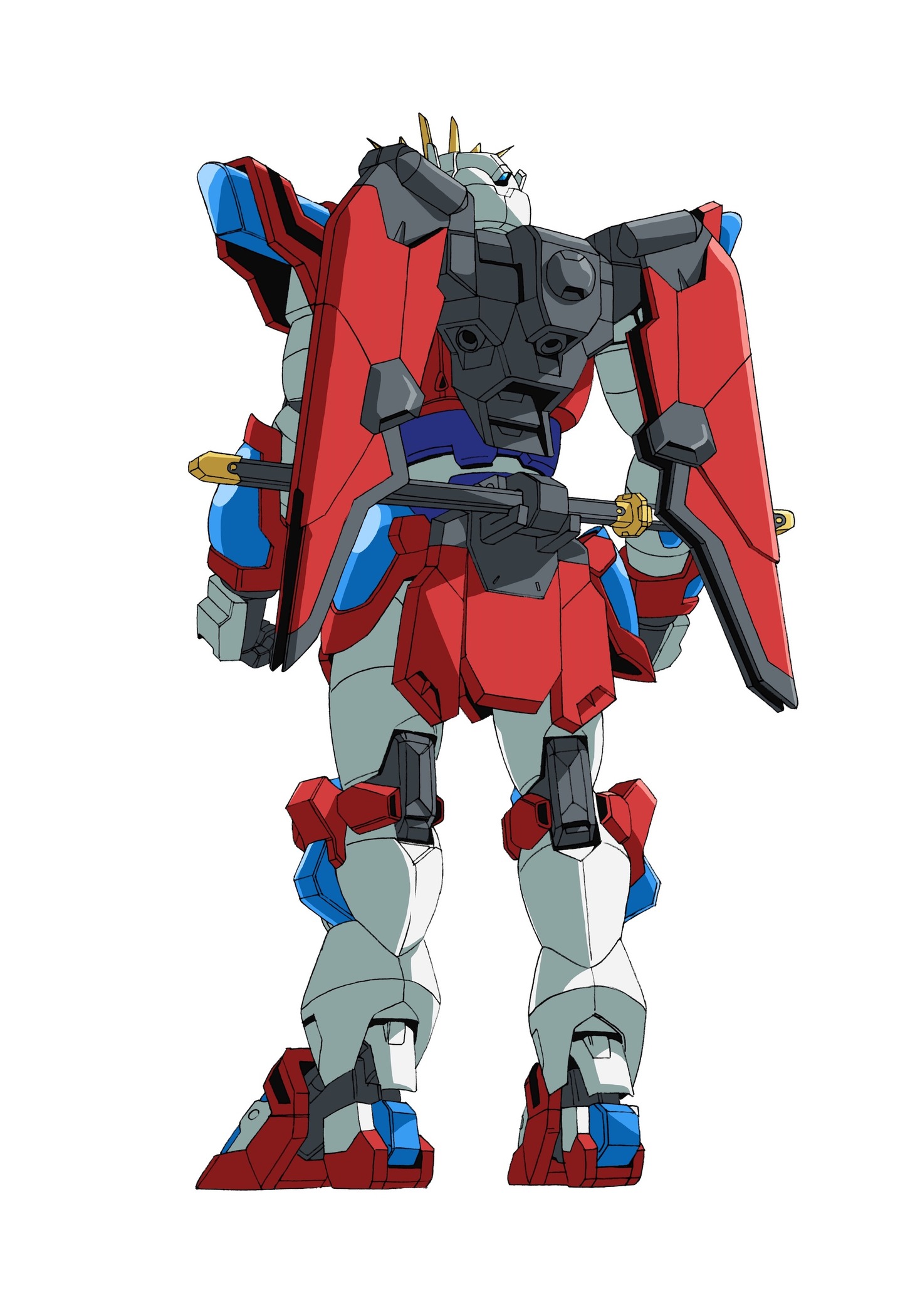 神バーニングガンダム。セカイにより、カミキバーニングガンダムにさらなるカスタムビルドが施された強化機。攻防性能を向上させる翼型のユニット「ウィングバーニング」を背に、神樹ガンプラ流拳法の最強奥義が唸りを上げる。